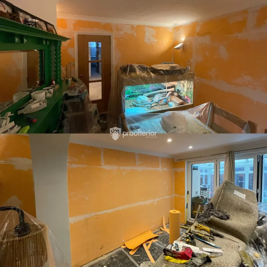 IsoTherm internal wall insulation installed by Proofterior