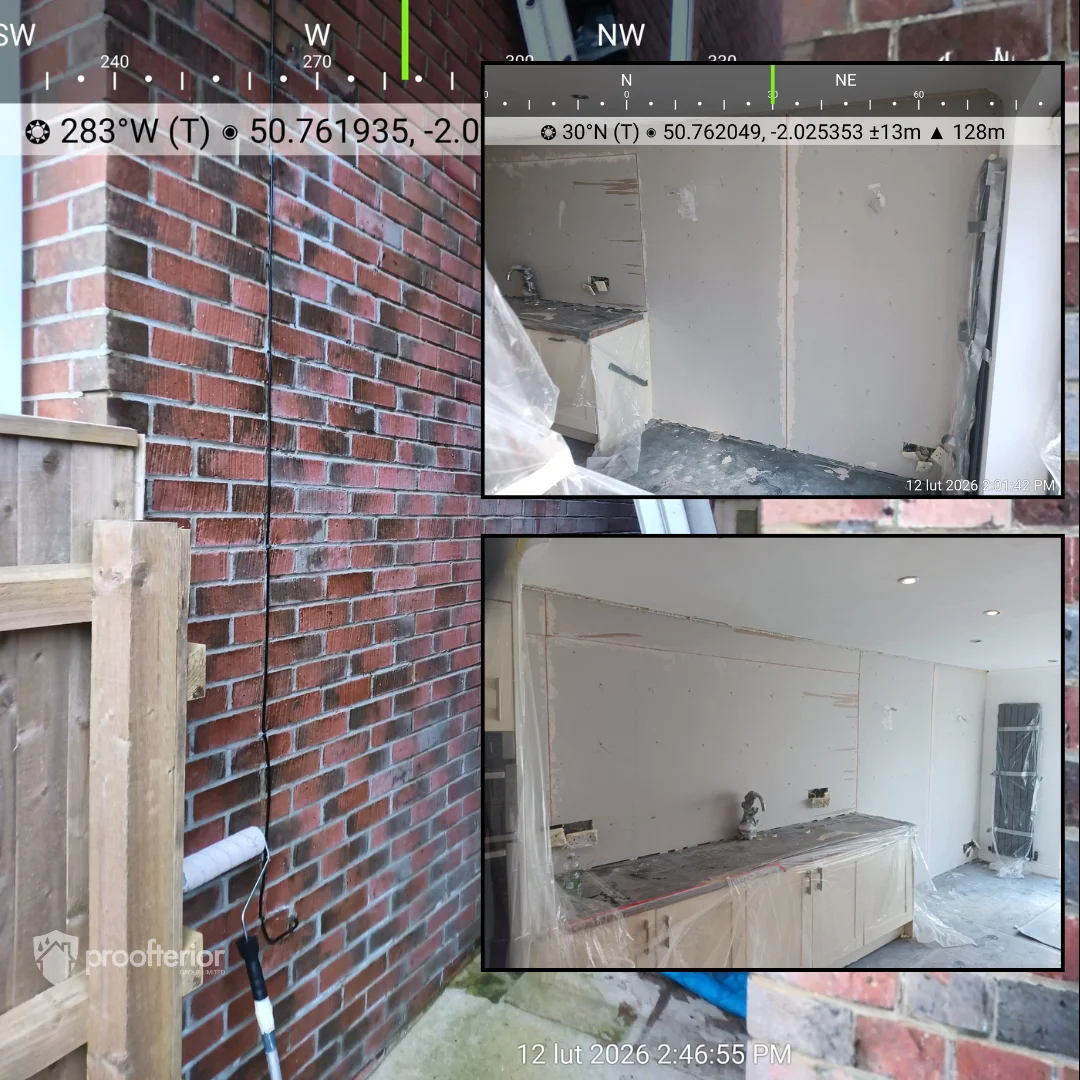 Penetrating Damp in a Bournemouth Kitchen Wall