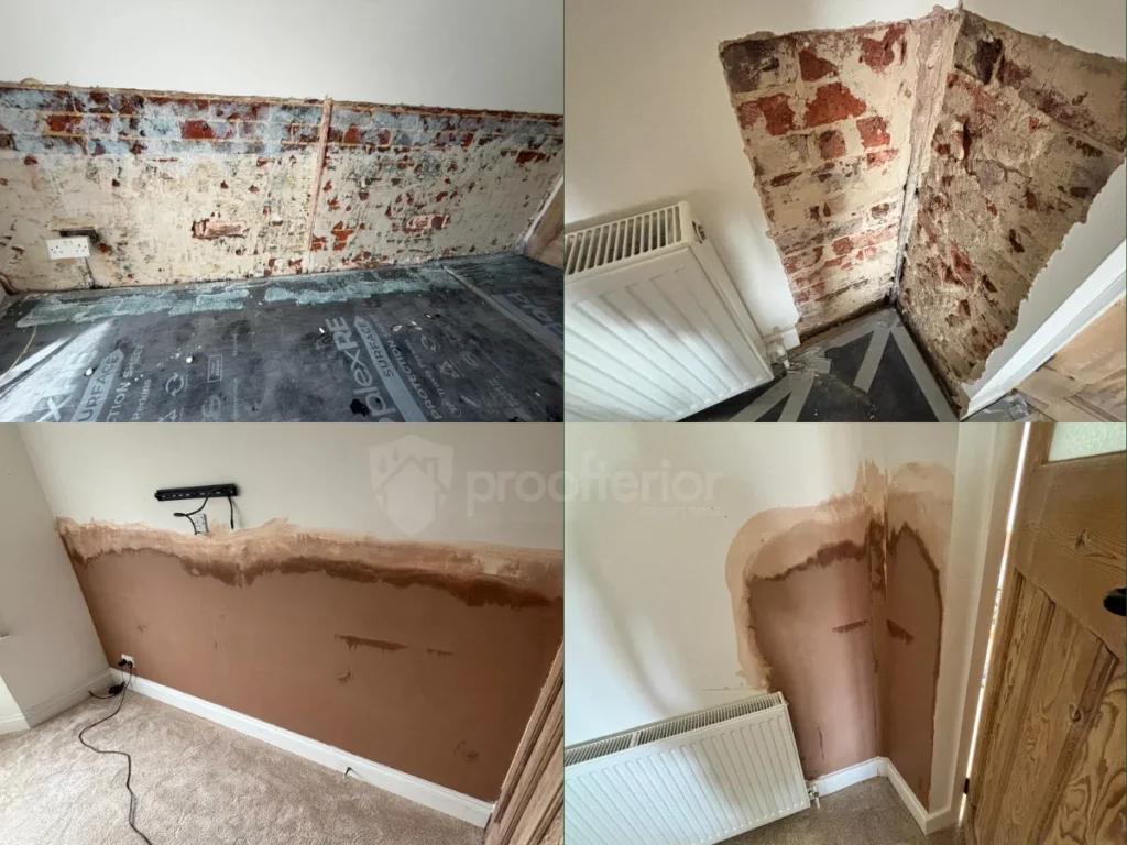 Complete damp proofing process on a Southampton property