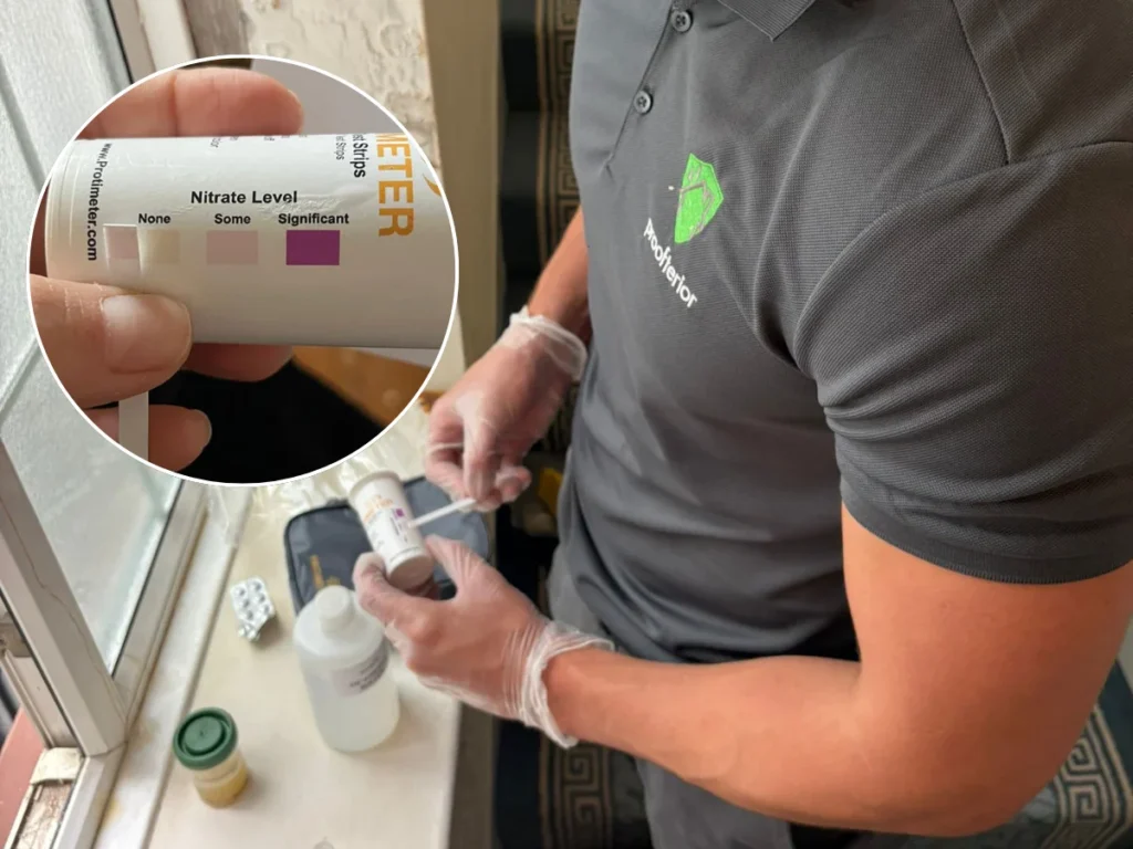 Salt testing during a damp survey