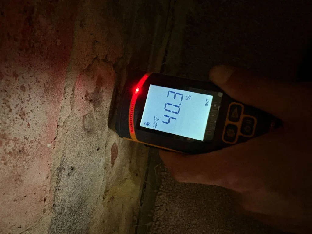 Thermal imaging used during a bedroom damp survey