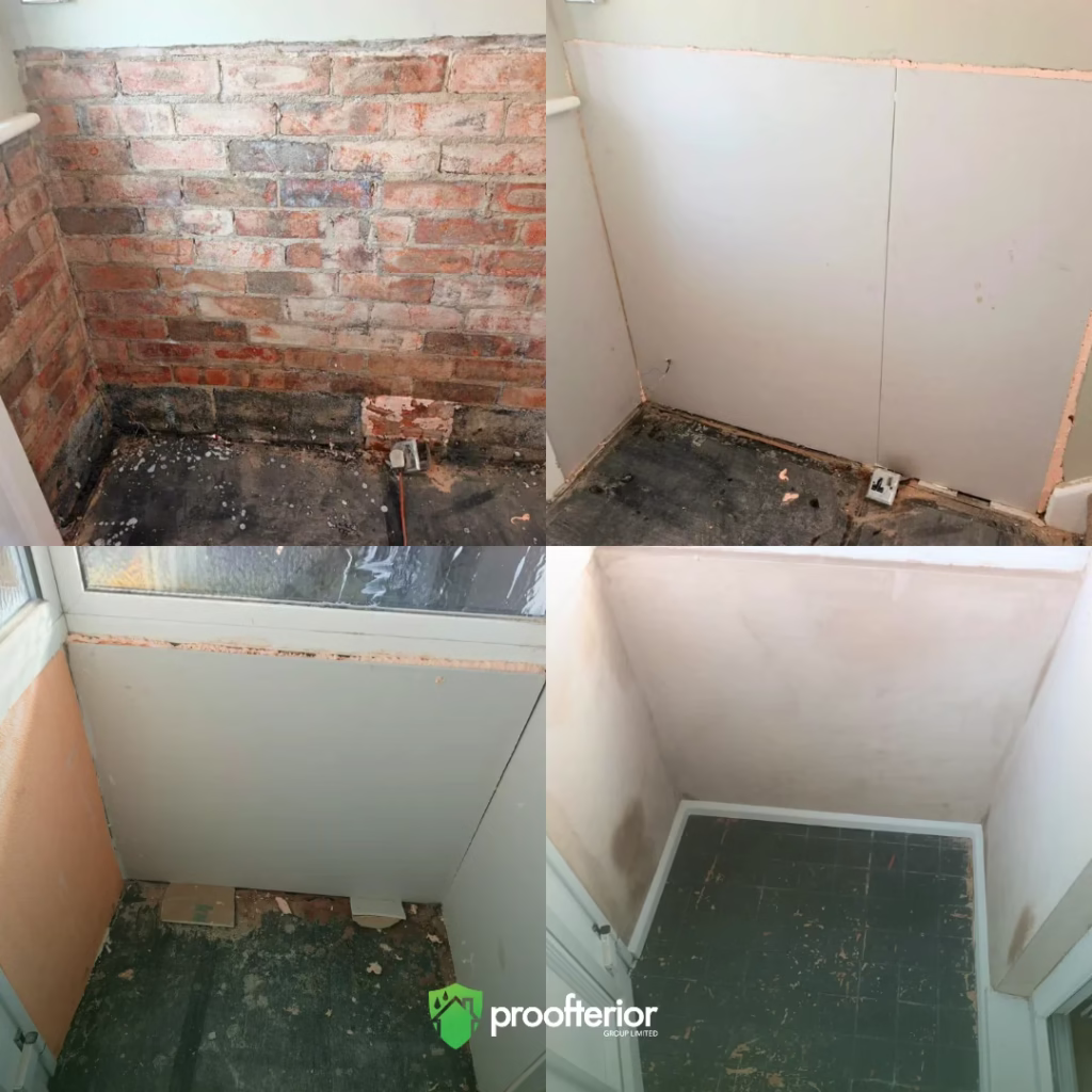 Wall plasterboarded over IsoTherm insulation