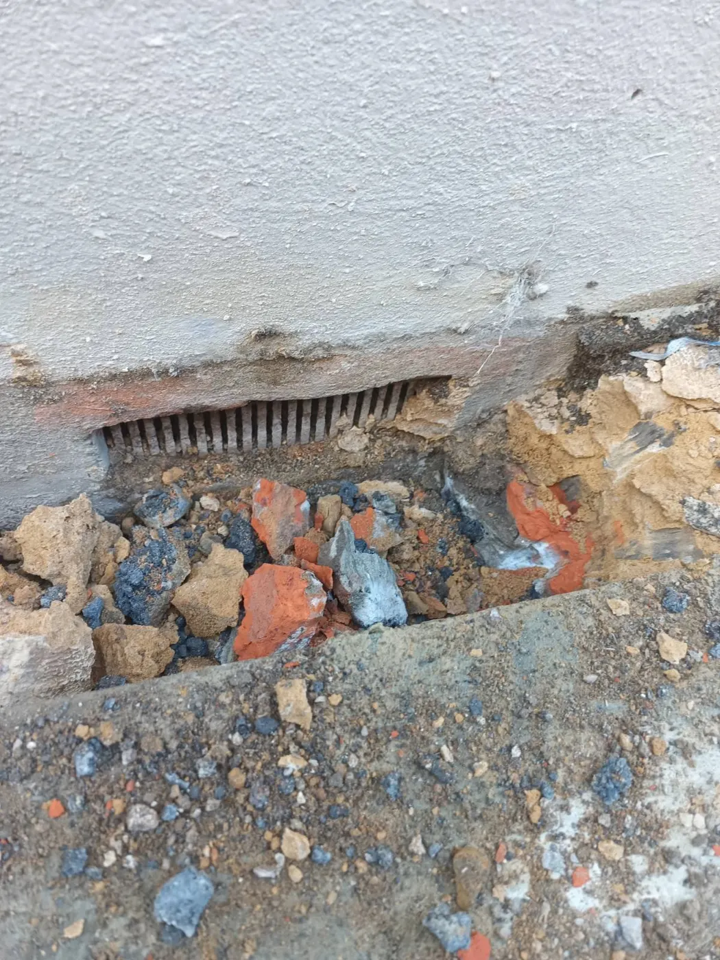 New subfloor air brick installed at the base of the external wall