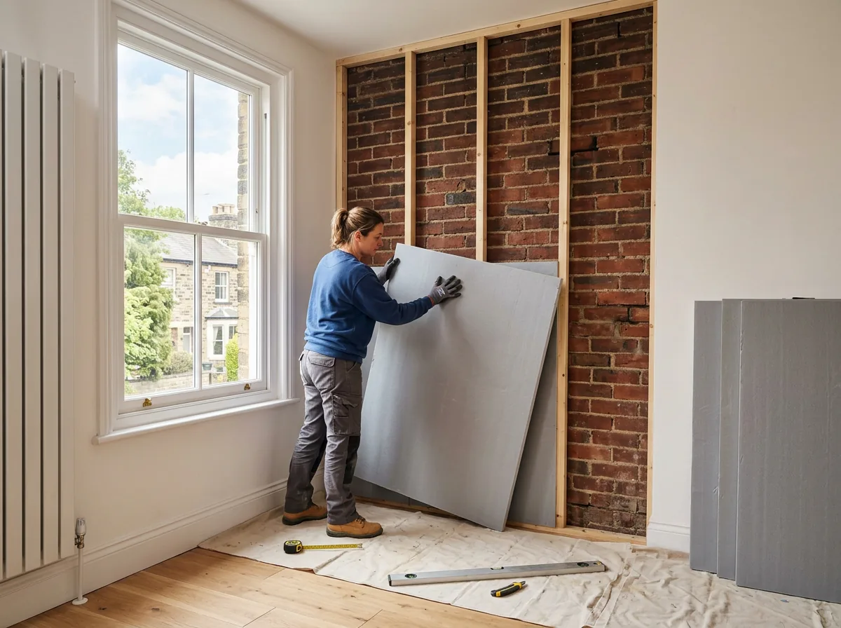 Internal wall insulation improving thermal performance