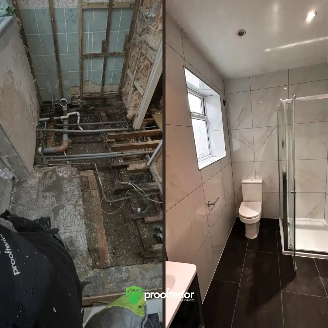 Proofterior damp proofing and full bathroom renovation in Dorset home.