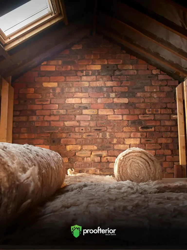 Proofterior completed loft insulation installation improving energy efficiency and reducing damp risk