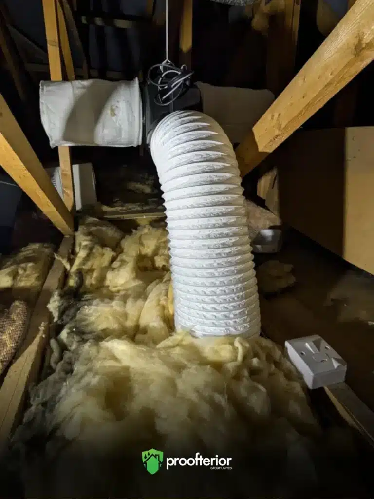 Proofterior completed PIV installation in loft to prevent condensation and mould growth