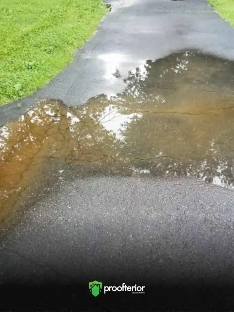 Flooded driveway
