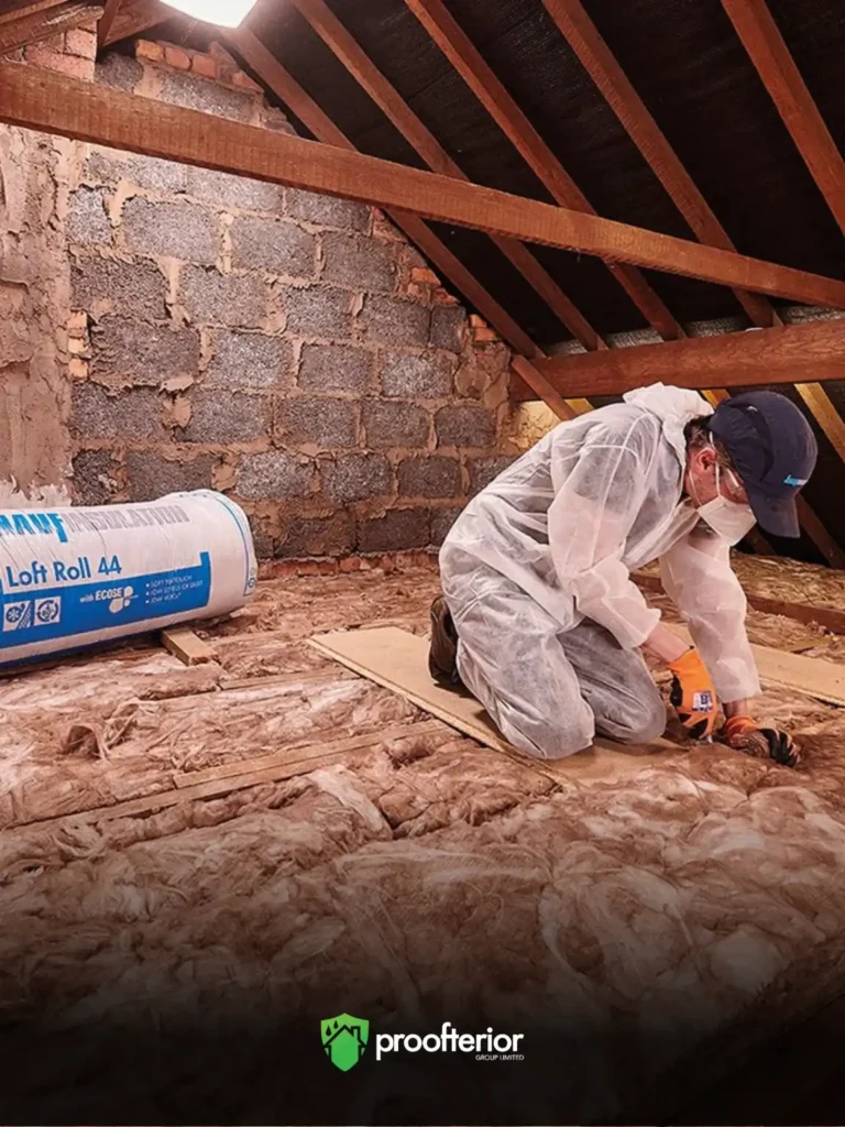 Loft insulation upgrade providing long-term warmth and damp prevention.