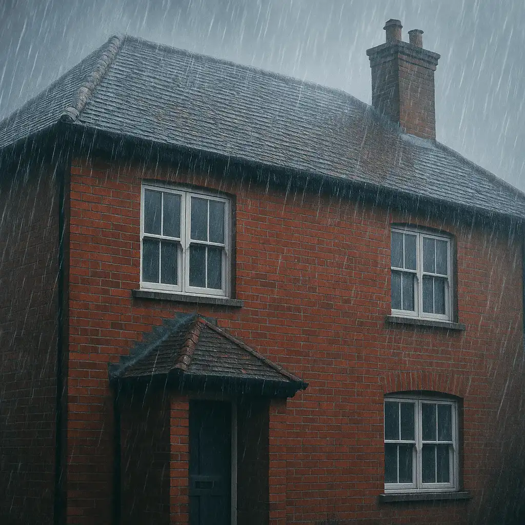 House Suffering from driving rain