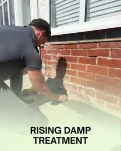 Proofterior specialist carrying out rising damp treatment on a brick wall in Dorset and Hampshire, protecting homes from moisture damage with professional damp proofing, mould prevention, and long-lasting property care across the South of England.