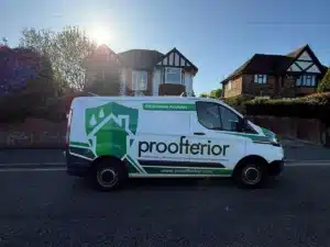 Certified Proofterior technician installing a damp proof course in a Southampton home, ensuring all masonry is treated to professional industry standards.