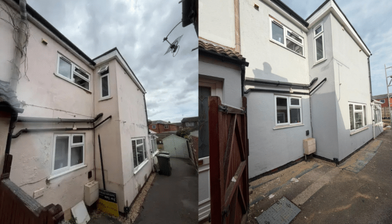 Finished RENOTEC exterior coating on a Southampton, SO15 property